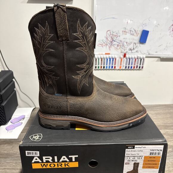 Ariat Mens Workhog Waterproof Soft Toe Western Boots 10017436 Size 11.5 EE Wide main image 7